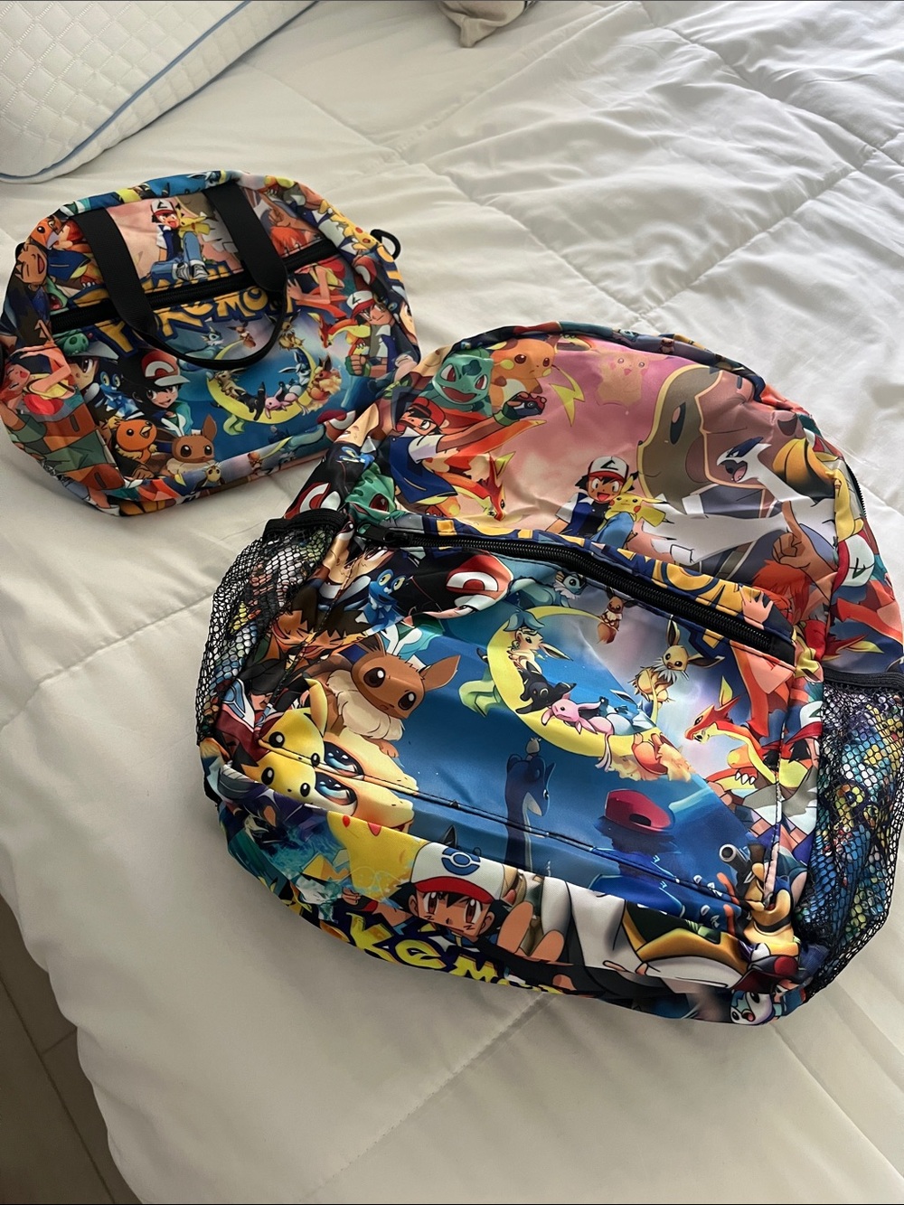 Kids Pokémon Multicolor Character Backpack Lunch Bag cooler Set NEW